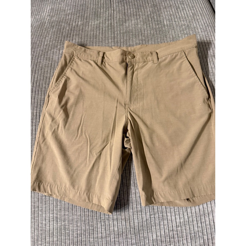 Callaway Mens Golf Shorts Tan Khaki Flat Front Stretch Size 34